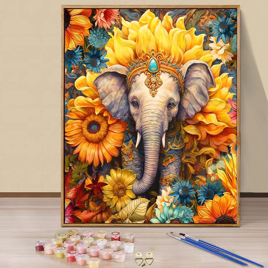 Elephant Animal  - Painting with Numbers -40x50cm