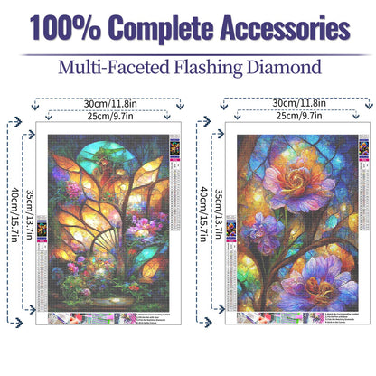 Flower - Full Round Diamond Painting - 30x40cm/2pack