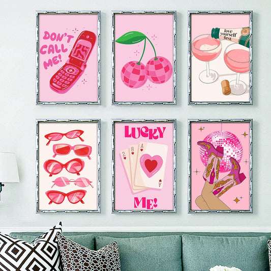 Pink trend - Painting by Numbers -20x30cm/6pcs