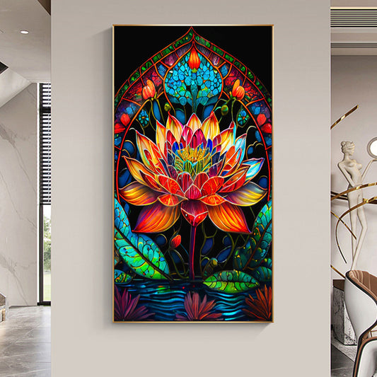 Flower Lotus - Full Round Diamond Painting - 70x40cm - T187