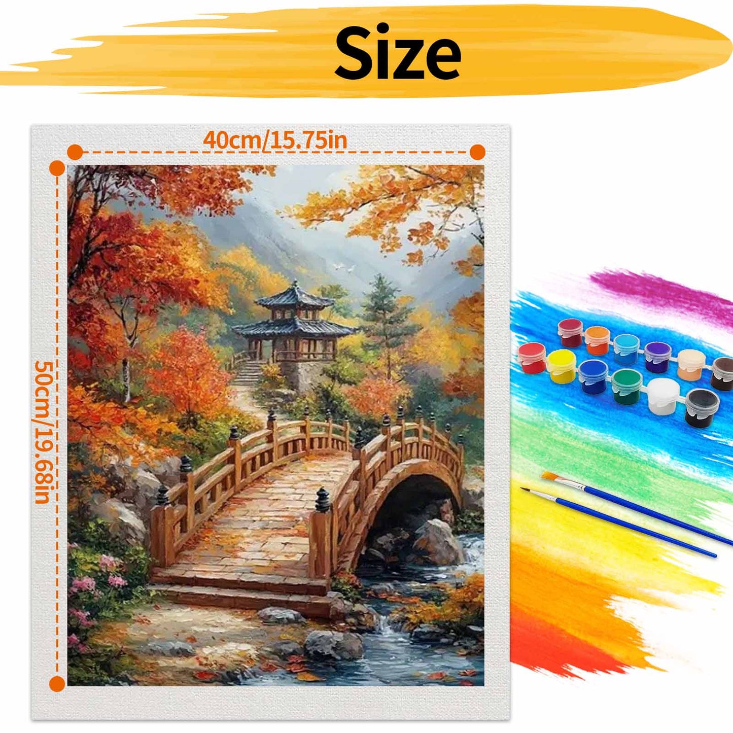 Wooden bridge- Paint by Numbers -40x50cm