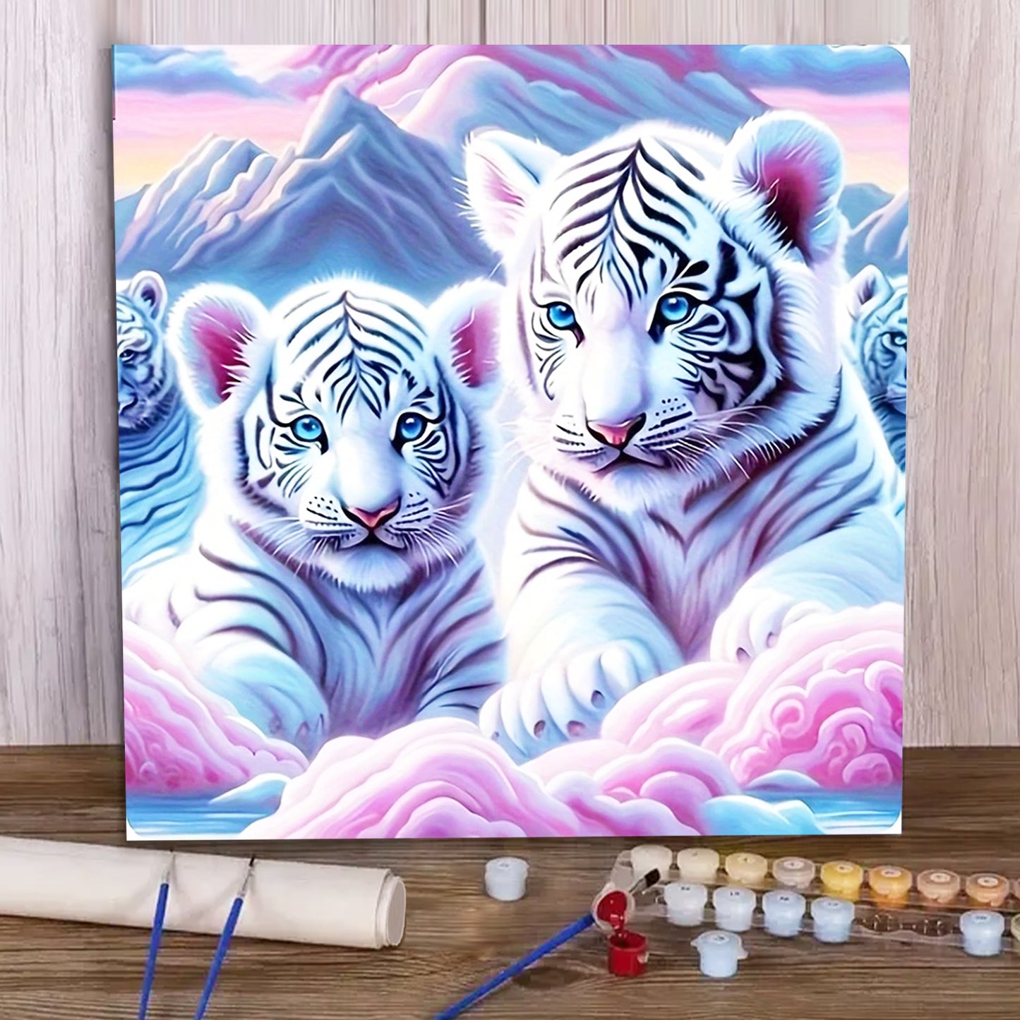 White tiger- Paint by Numbers -40x40cm