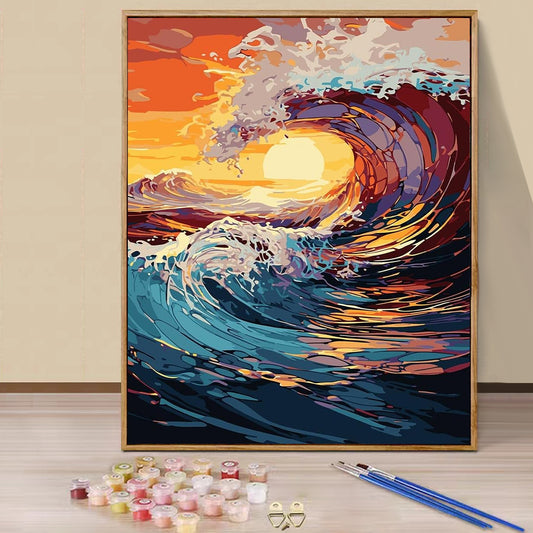 Waves - Painting with Numbers -40x50cm