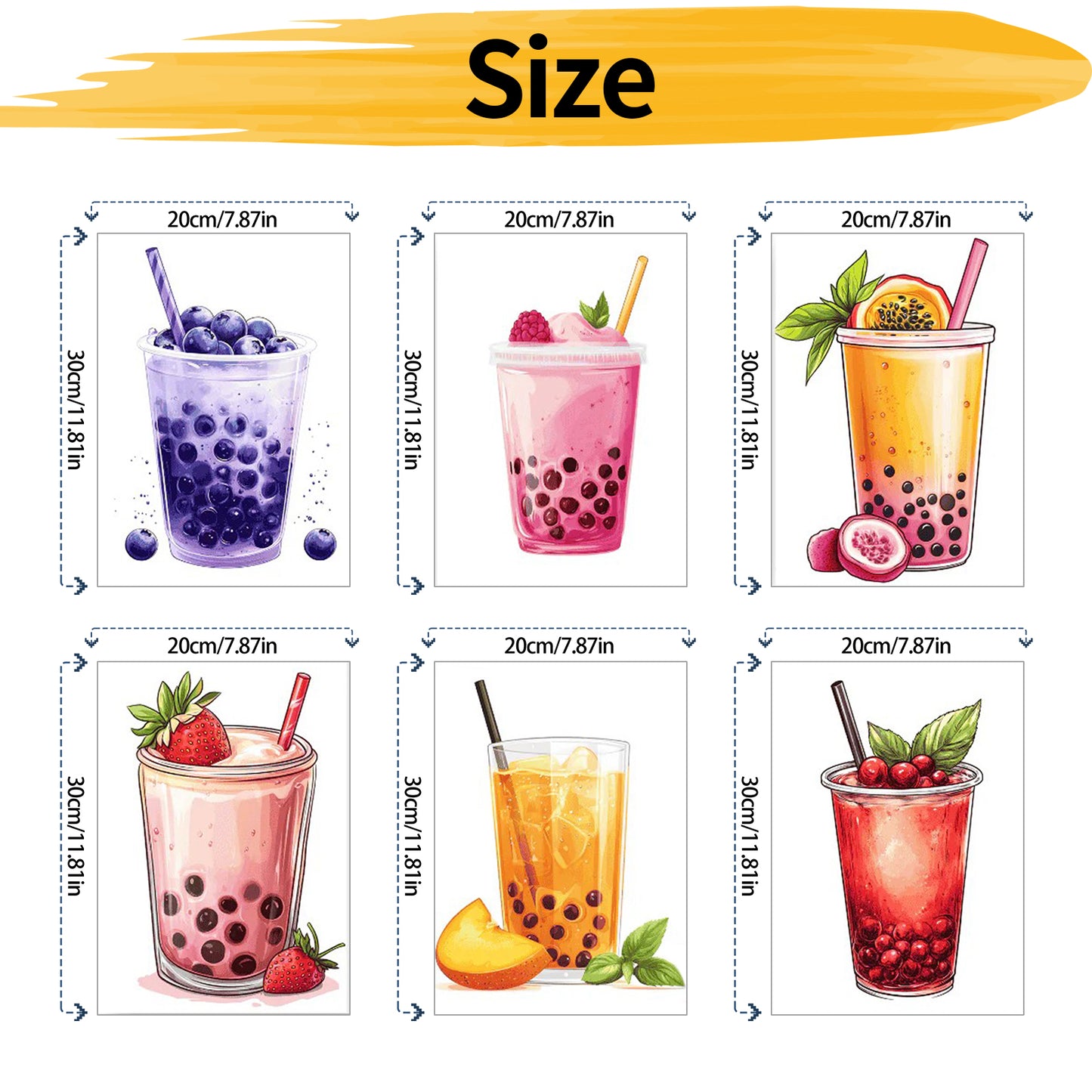 Milk tea - Painting by Numbers -20x30cm/6pcs