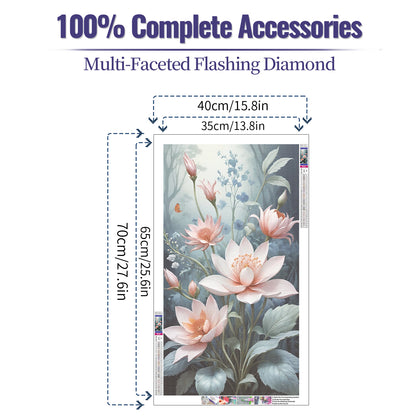Lotus- Full Round Diamond Painting - 40x70cm