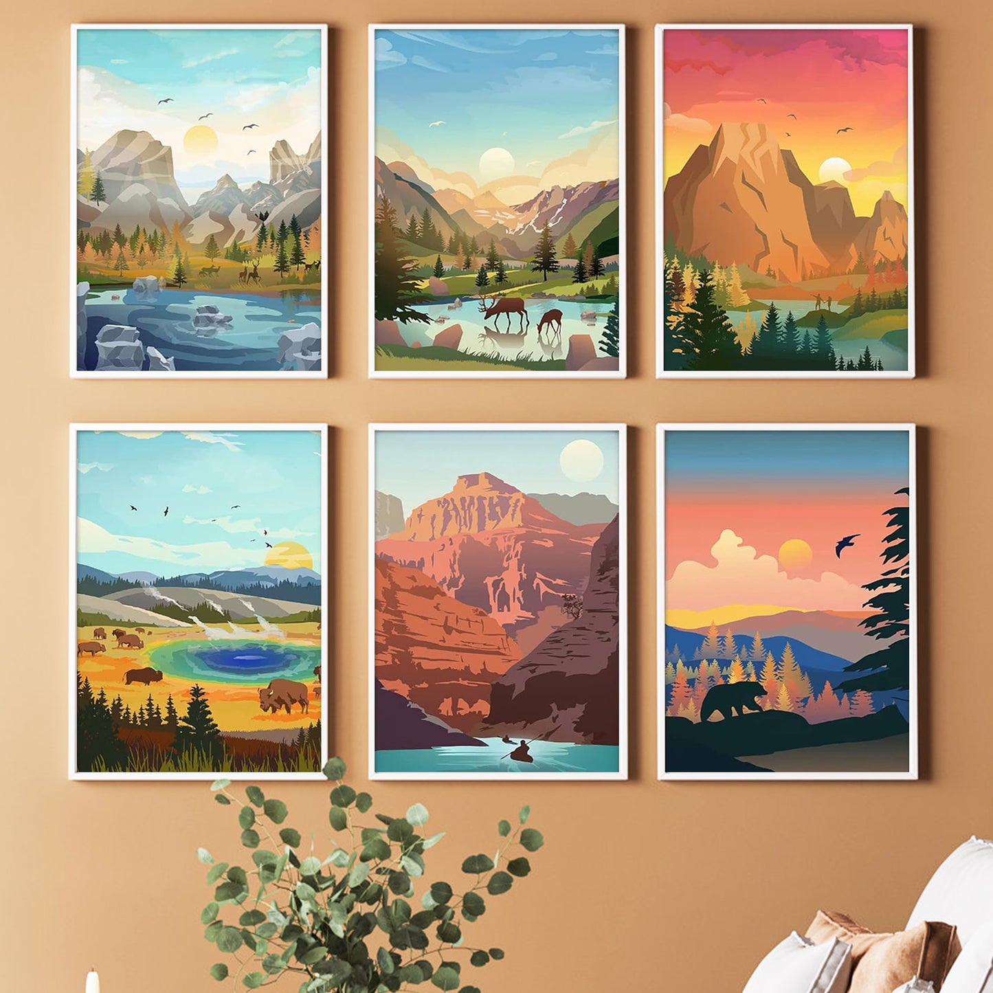 Mountain - Painting with Numbers -20x30cm/6pcs