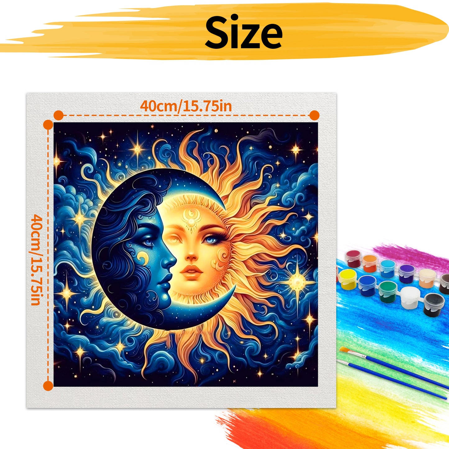 Sun Moon- Paint by Numbers -40x40cm