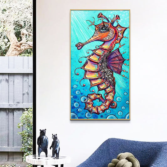 Sea horse- Full Round Diamond Painting - 40x70cm