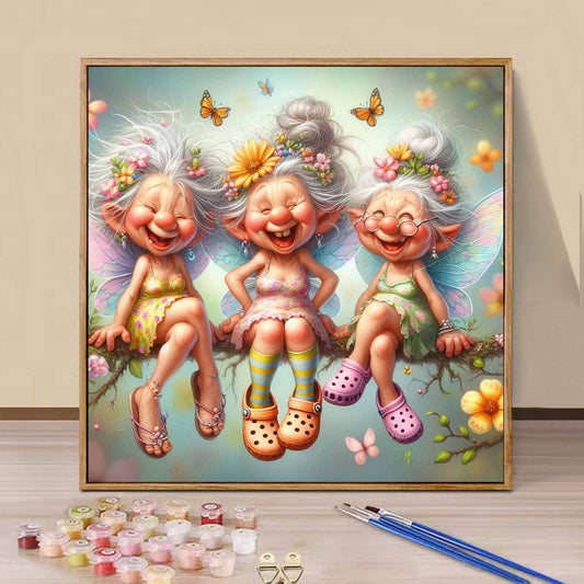 Fairy Granny- Paint by Numbers -40x40cm