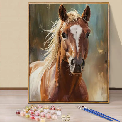 Brown horse- Paint by Numbers -40x50cm