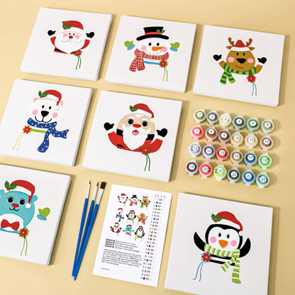 Christmas Snowman - Painting with Numbers -20x20cm/9pcs