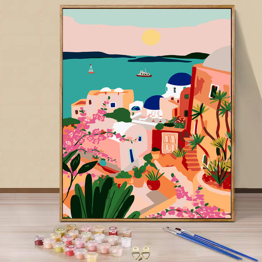 Seaside Castle - Painting with Numbers -40x50cm