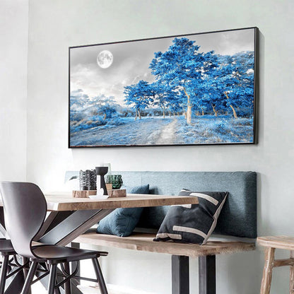 Blue Tree - Full Round Diamond Painting - 70x40cm