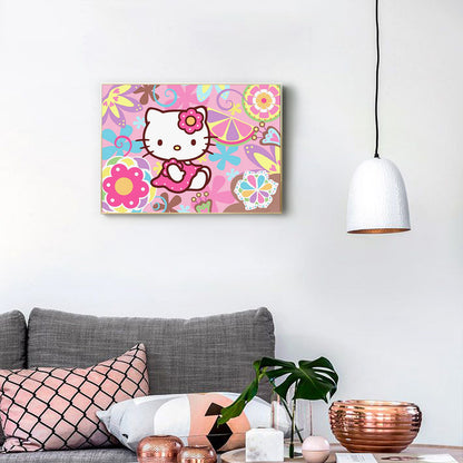 Hello Kitty- Full Round Diamond Painting - 40x30cm