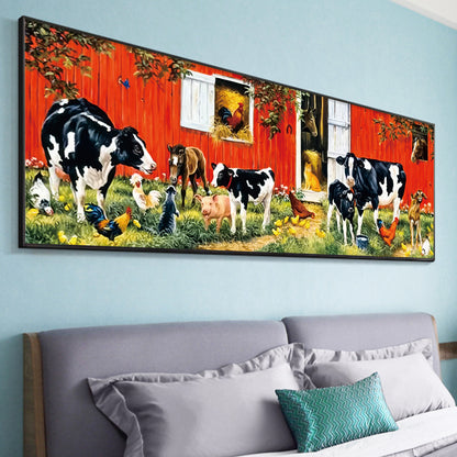Cow- Full Round Diamond Painting - 90x30cm