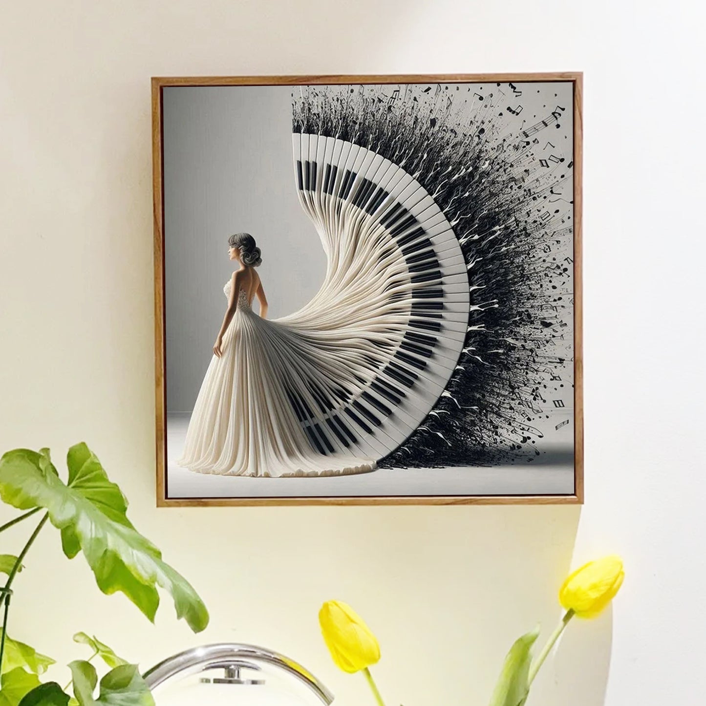 White dress - Full Round Diamond Painting -40x40cm