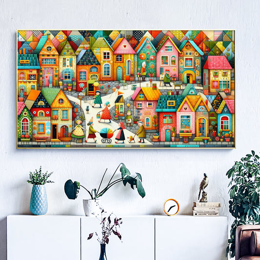 Small town - Full Round Diamond Painting - 70x40cm