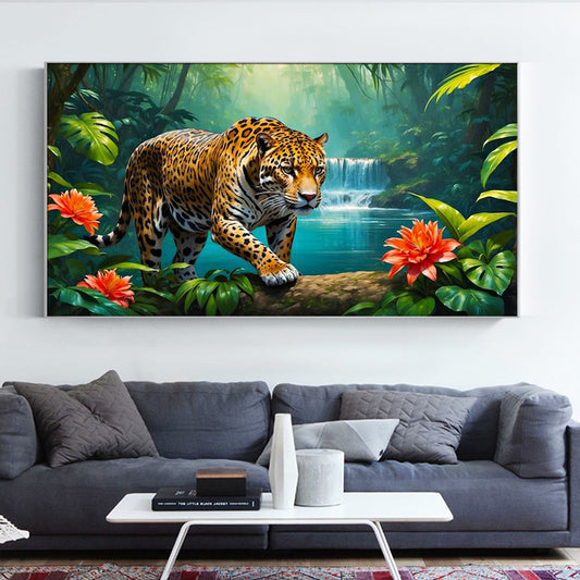 Leopard - Full Round Diamond Painting - 70x40cm