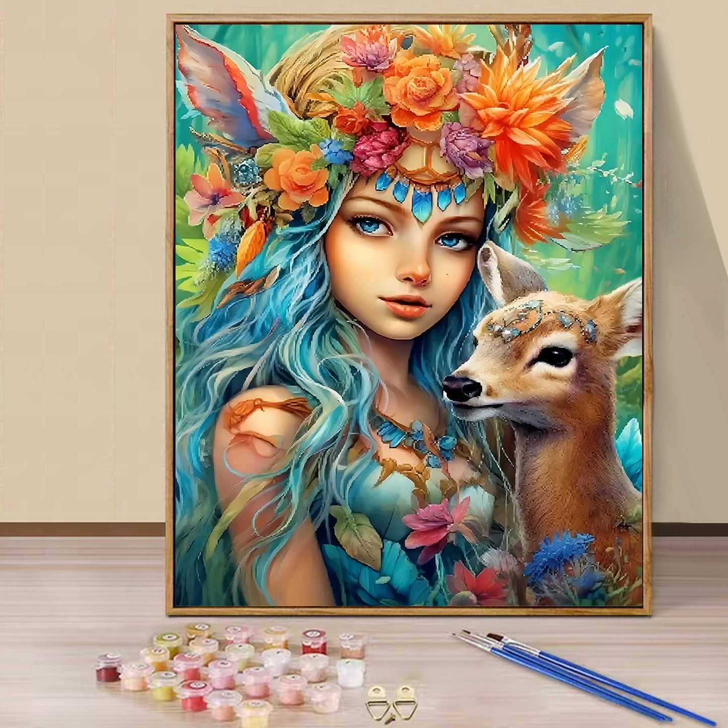 Deer Girl - Painting with Numbers -40x50cm