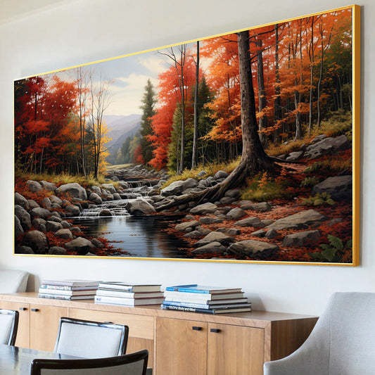 Red Forest - Full Round Diamond Painting - 70x40cm