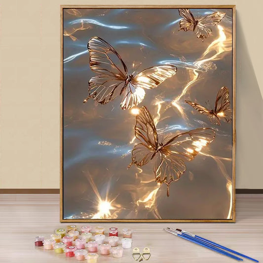 Golden butterfly- Paint by Numbers -40x50cm