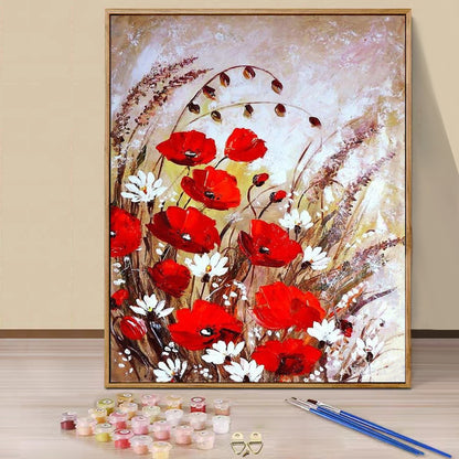 Red Flower - Painting with Numbers -40x50cm