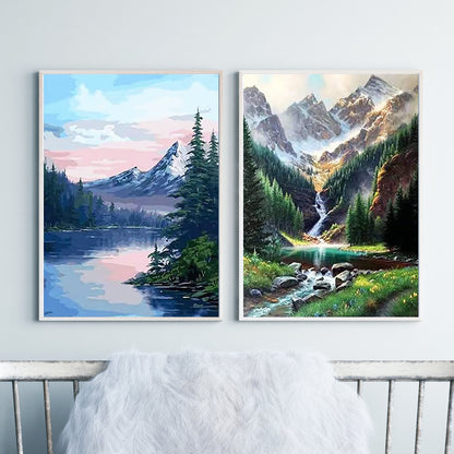 Mountain - Painting with Numbers -30x40cm -4 pack
