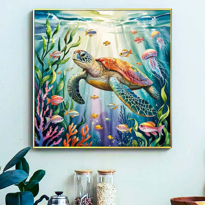 Sea turtle - Painting by Numbers -40x40cm