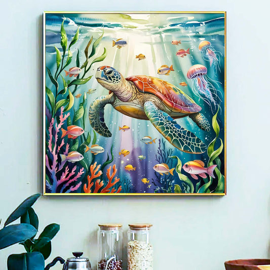 Sea turtle - Painting by Numbers -40x40cm