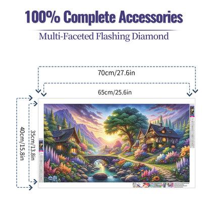 Village - Full Round Diamond Painting - 70x40cm