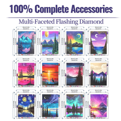 YALKIN Mountain Diamond Painting Art and Craft Kits 12 Piece -12x16in