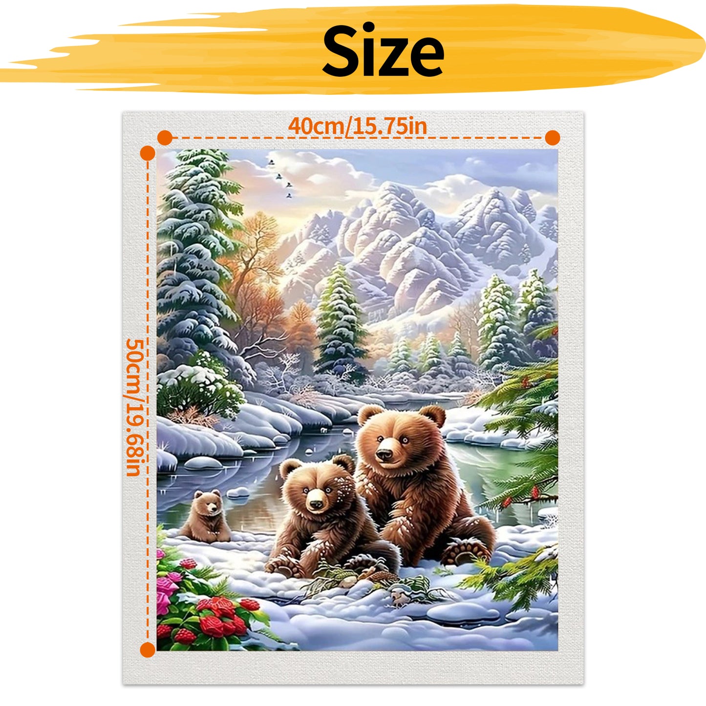 Brown bear- Paint by Numbers -40x50cm