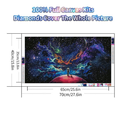Starry sky - Full Round Diamond Painting - 70x40cm