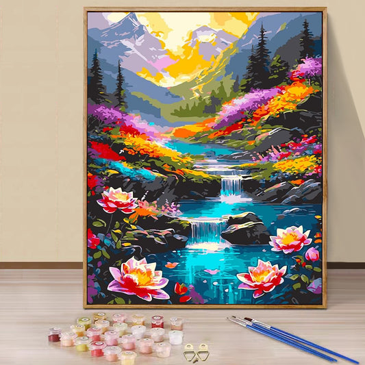 Flower River - Painting with Numbers -40x50cm