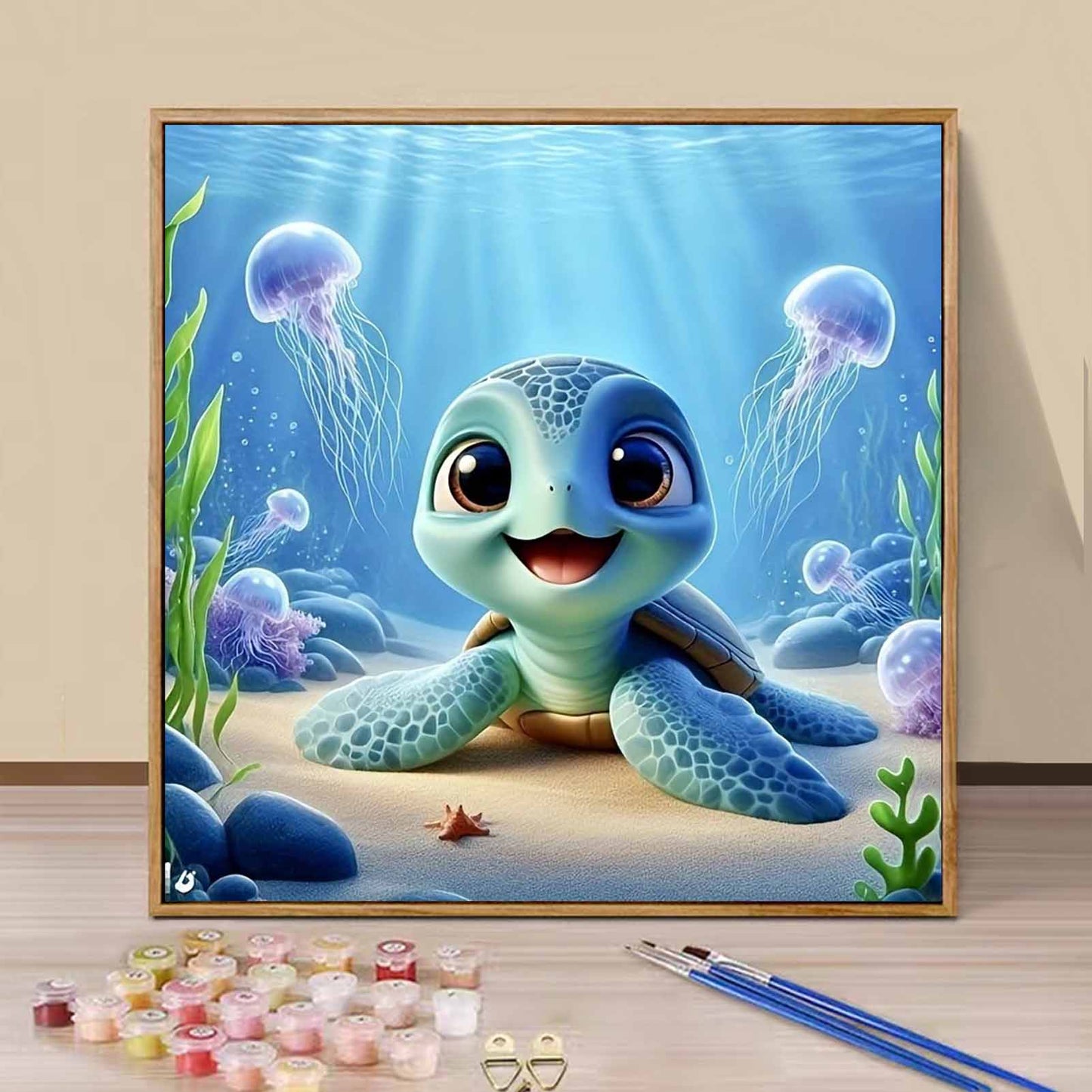 Sea turtle- Paint by Numbers -40x40cm