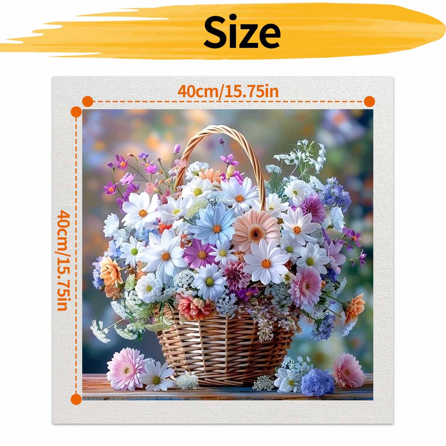 Flower basket- Paint by Numbers -40x40cm