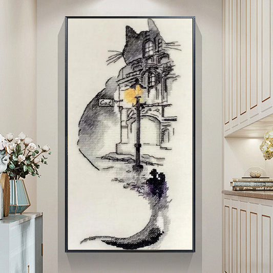 Cat- Full Round Diamond Painting - 40x70cm