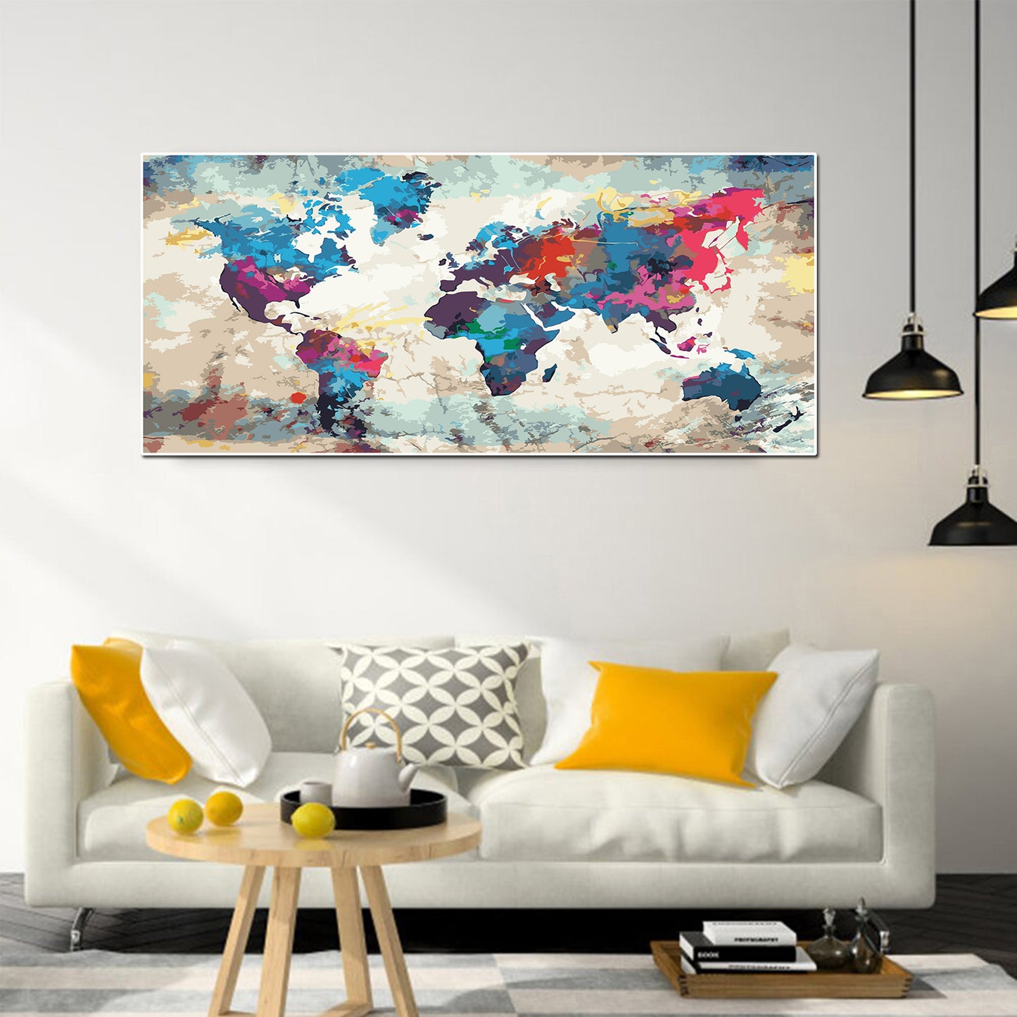 World Map - Painting with Numbers - 90x40cm
