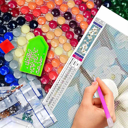 Plumeria- Full Round Diamond Painting - 90x30cm