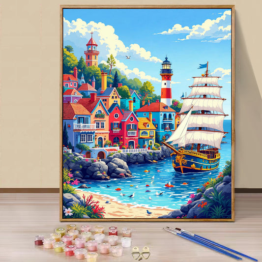 Harbour- Paint by Numbers -40x50cm