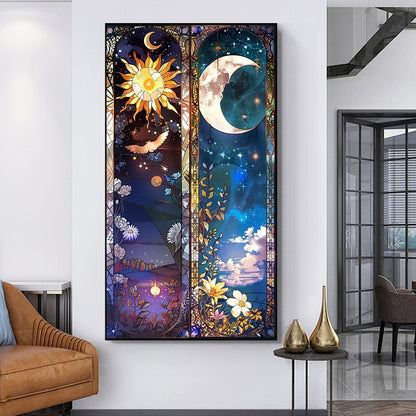 Sun and moon- Full Round Diamond Painting - 40x70cm
