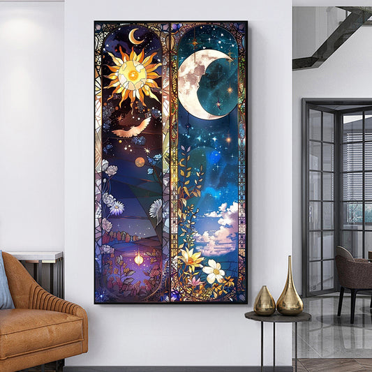 Sun and moon- Full Round Diamond Painting - 40x70cm
