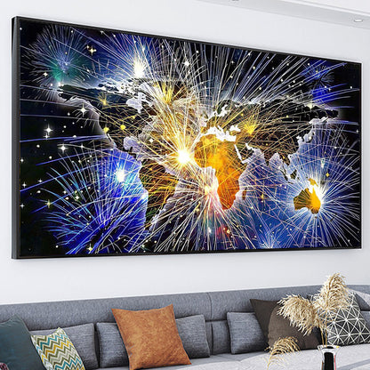 World map - Full Round Diamond Painting - 70x40cm