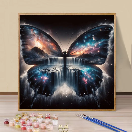 Butterfly Falls- Paint by Numbers -40x40cm