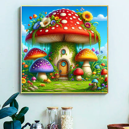 Mushroom House- Painting by Numbers -40x40cm