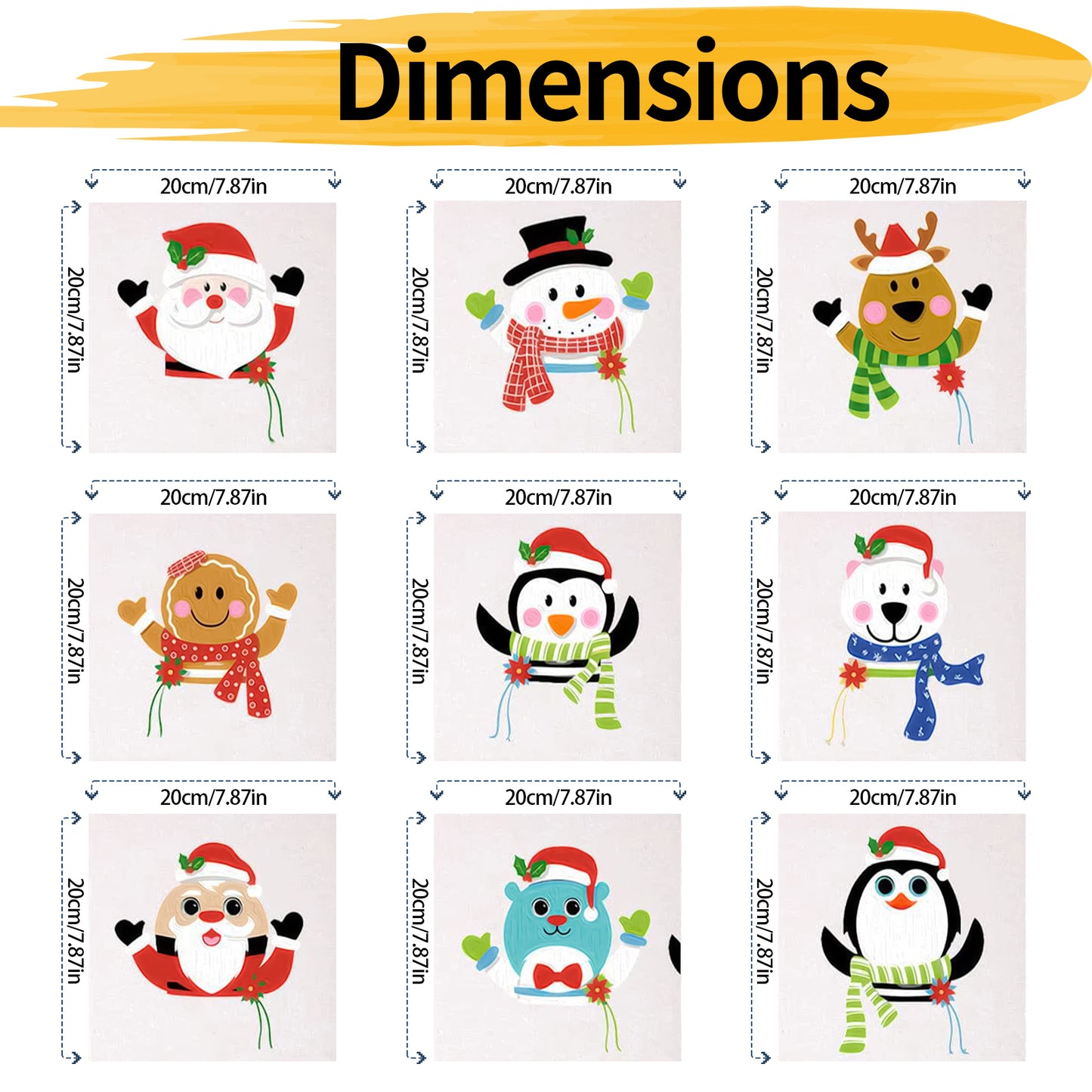 Christmas Snowman - Painting with Numbers -20x20cm/9pcs