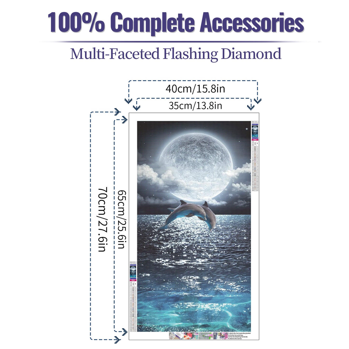 Moon - Full Round Diamond Painting Kits - 40x70cm