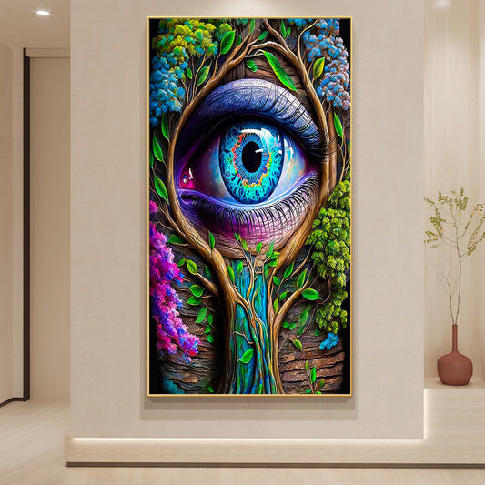Abstract Eyes - Full Round Diamond Painting - 70x40cm - T189