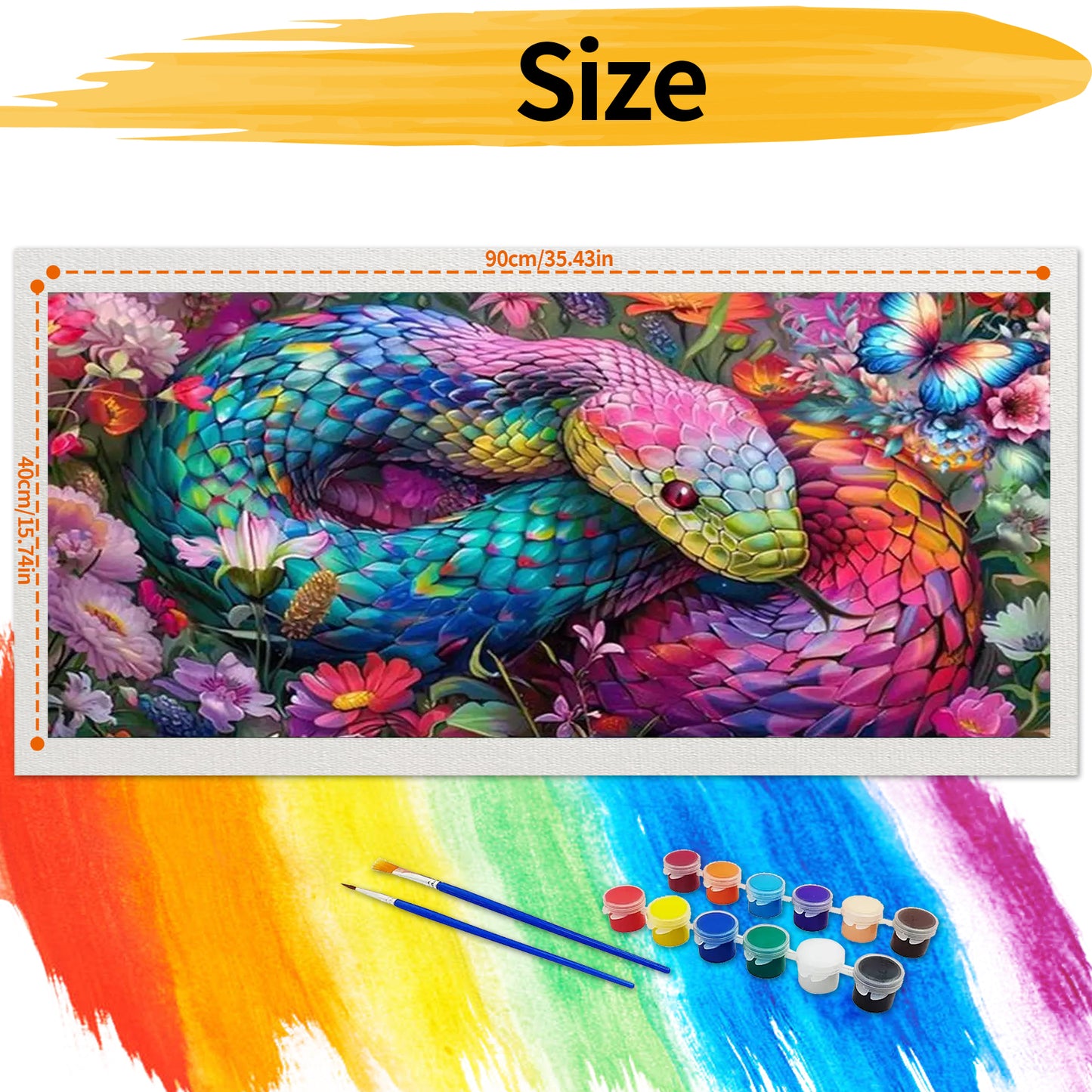 Snake - Paint by Numbers -90x40cm
