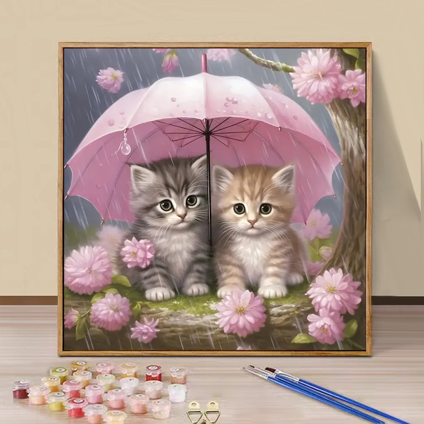 A pair of kittens- Paint by Numbers -40x40cm